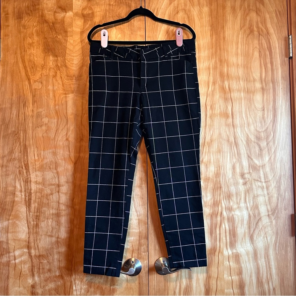 GAP Slim City Black Windowpane Pants